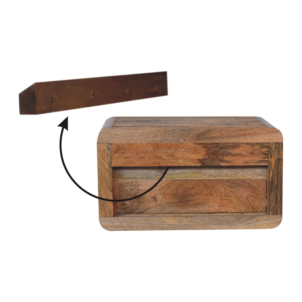 Soba Wall Mounted Bedside Table | Oak-Ish Solid Mango Wood Wall-Mounted