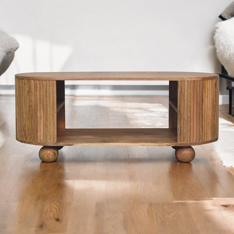 Soba Ball Open Coffee Table | Oak Solid Mango Wood