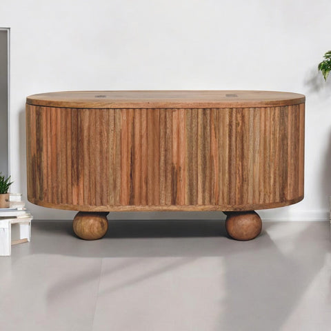 Soba Ball Lid-up Coffee Table | Oak-Ish Solid Mango Wood
