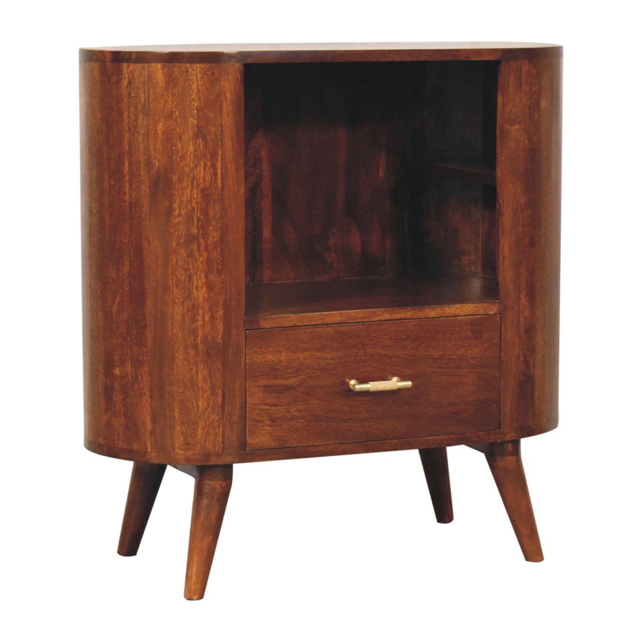 T-bar Cortez Chestnut Open Slot Chest of Drawers