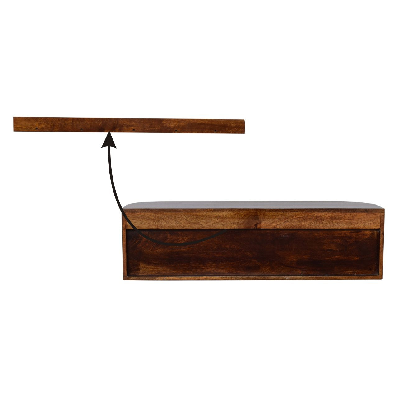 Chunky Chestnut Wall Mounted Console Chest of Drawers | Wall-Mounted