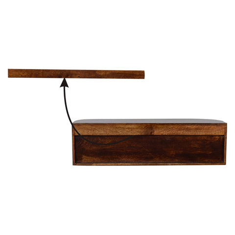 Chunky Chestnut Wall Mounted Console Chest of Drawers | Wall-Mounted