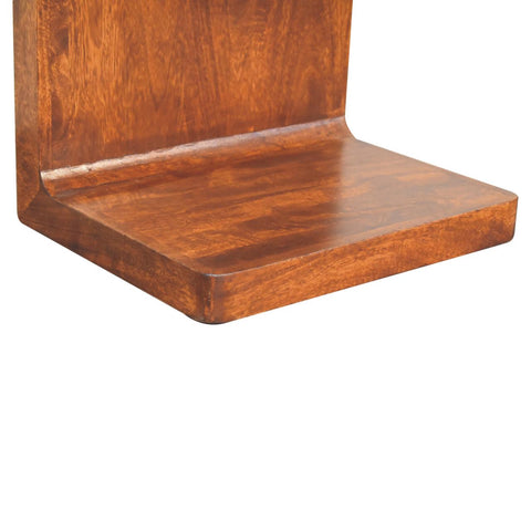Chestnut T-Bar Rounded Bedside Table