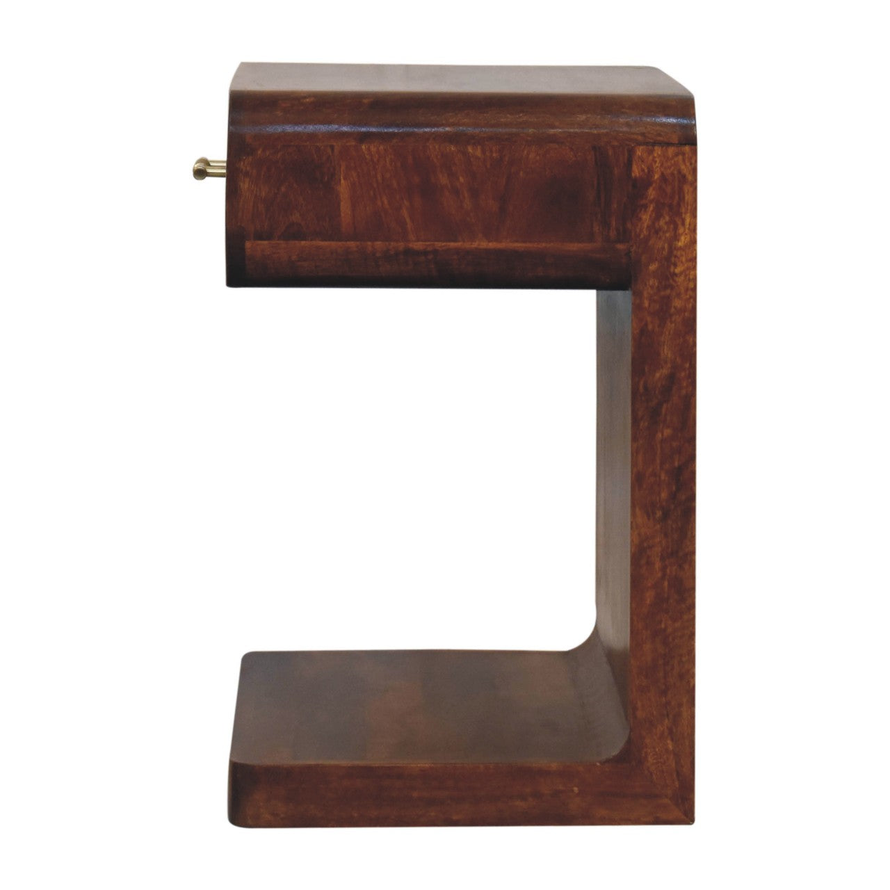 Chestnut T-Bar Rounded Bedside Table
