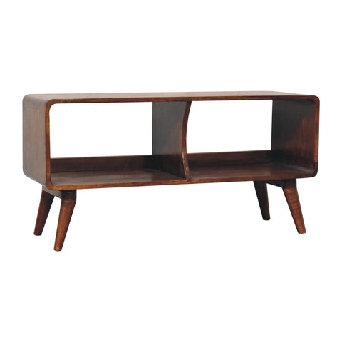 Curved Chestnut Double Slot Chest of Drawers