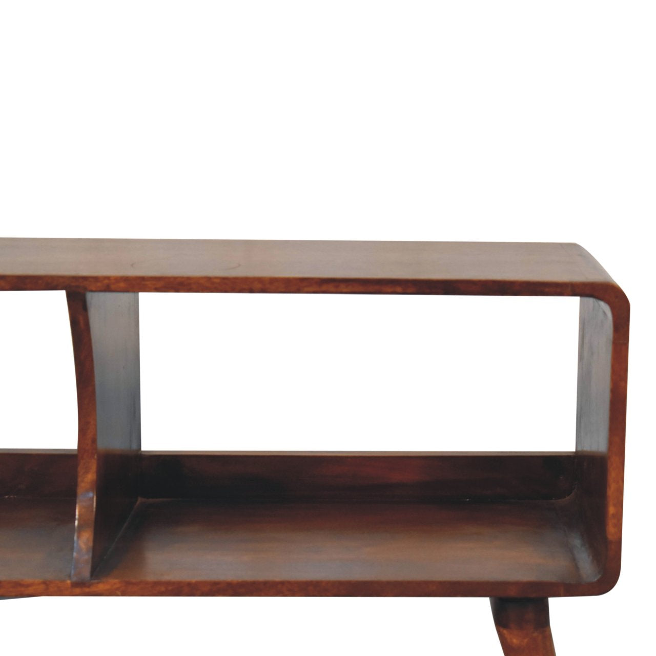 Curved Chestnut Double Slot Chest of Drawers