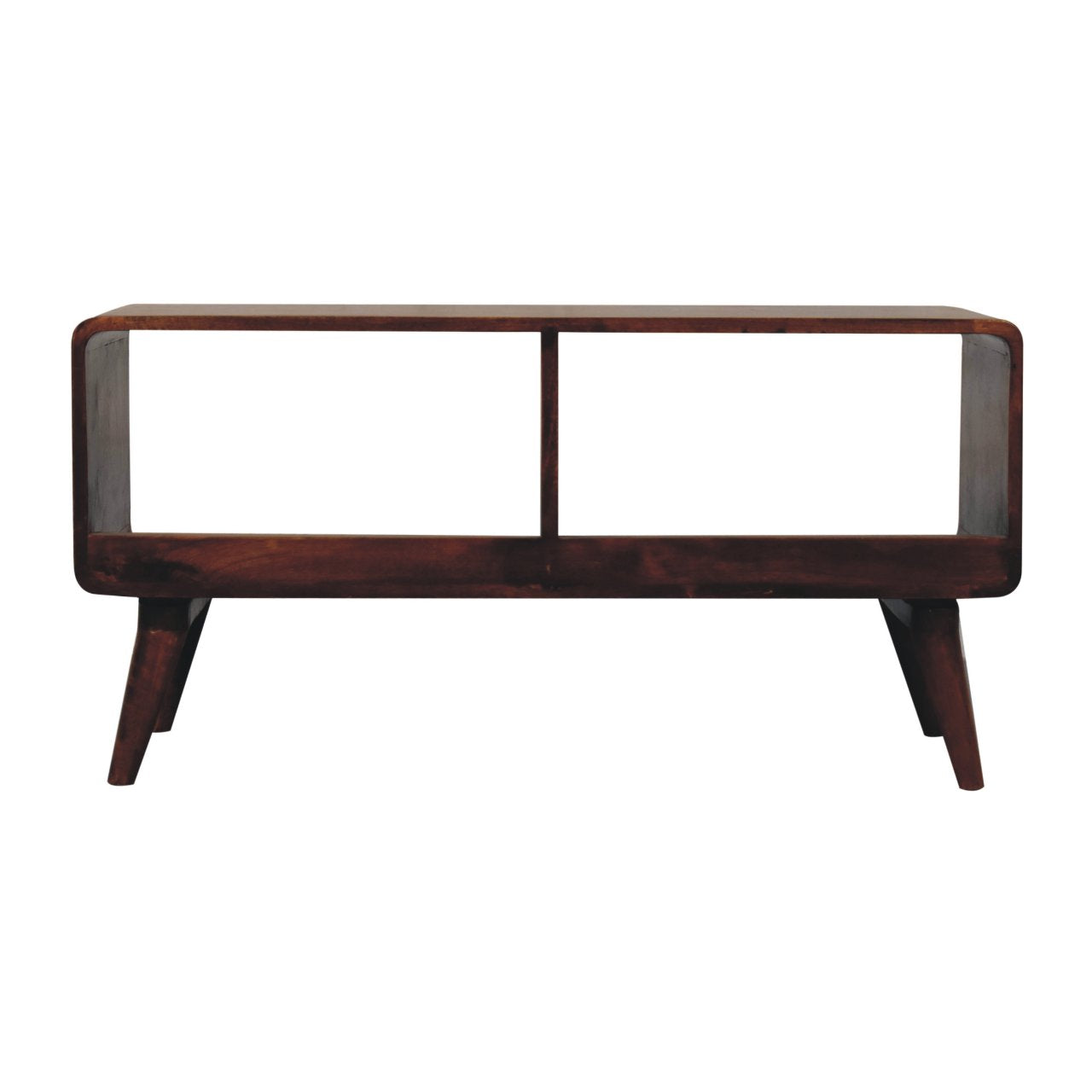 Curved Chestnut Double Slot Chest of Drawers