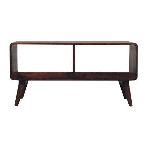 Curved Chestnut Double Slot Chest of Drawers