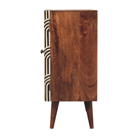 Honey Caramel Edessa Bone Inlay Chest of Drawers | Hand-Carved