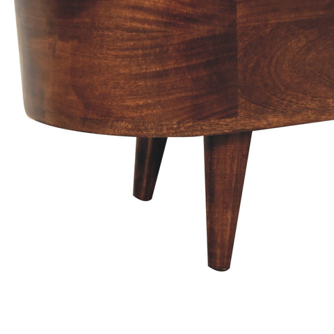 Curved California Walnut Blanket Box Storage Bench | Linen