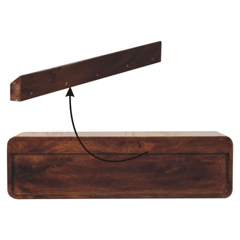 Floating California Walnut Open Console Table
