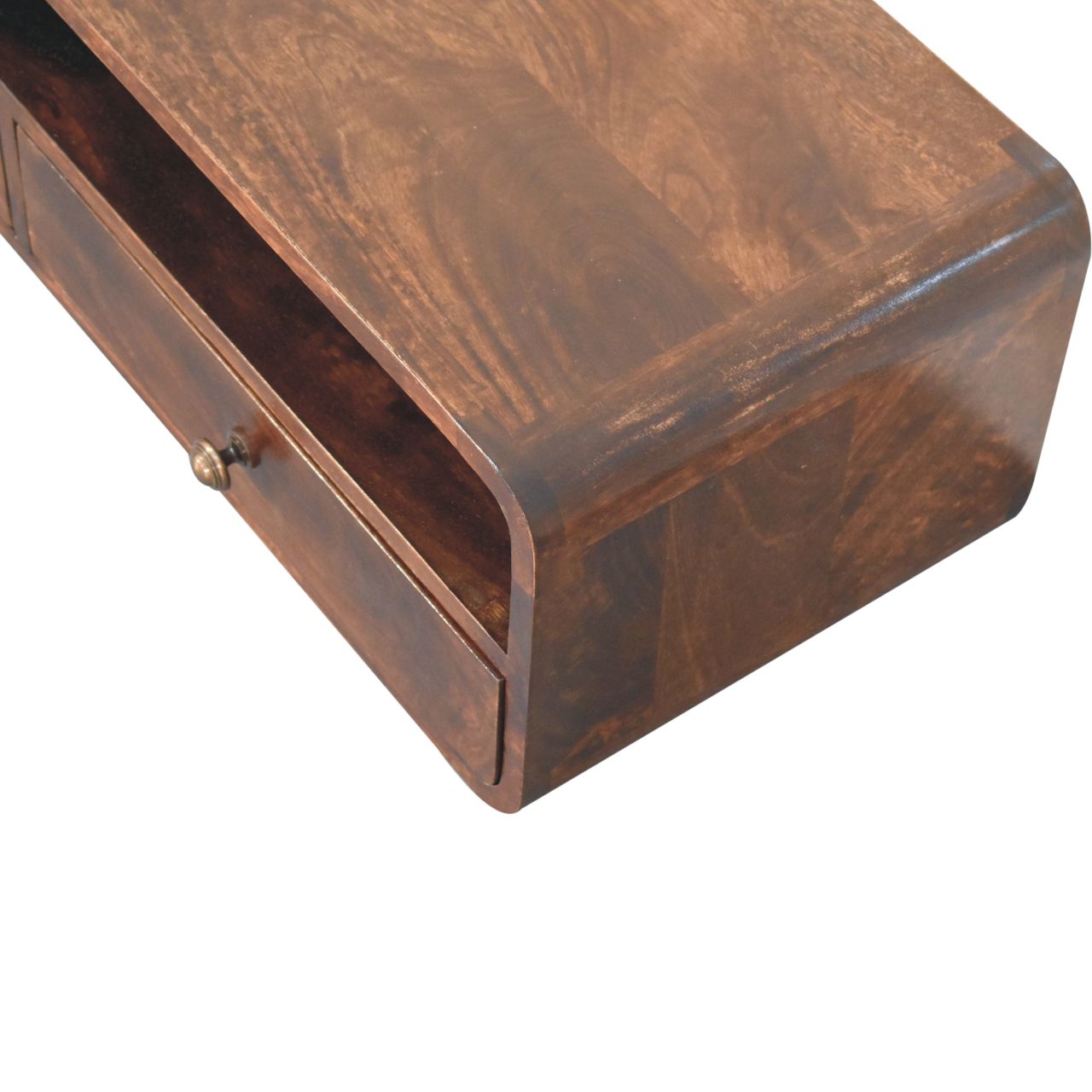 Floating California Walnut Open Console Table