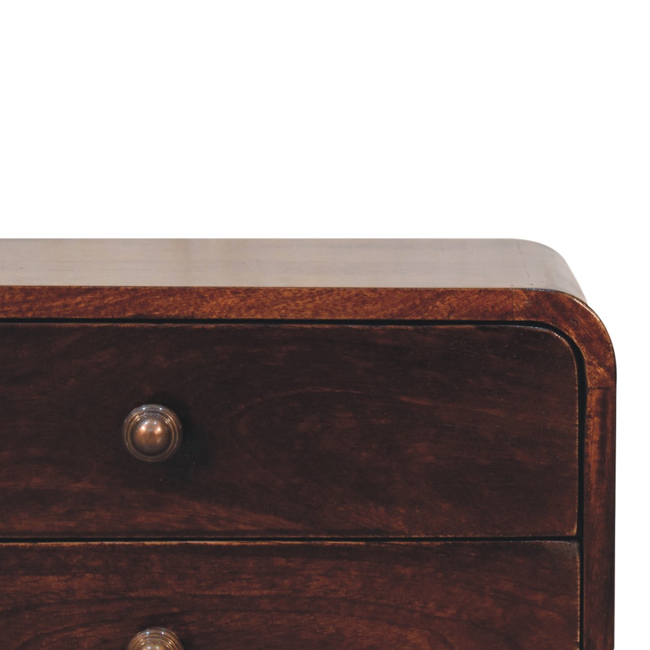 Curved California Walnut Wall Mounted Bedside Table | Wall-Mounted