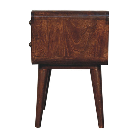 Curved California Walnut Bedside Table