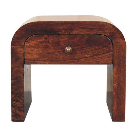 California Walnut Disc Bedside Table