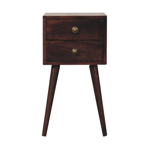 Mini 2-DrawerCalifornia Walnut Bedside Table