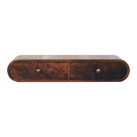 Wall Mounted California Walnut Chest of Drawers | Wall-Mounted