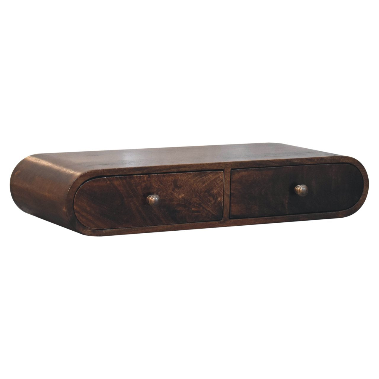Wall Mounted California Walnut Chest of Drawers | Wall-Mounted
