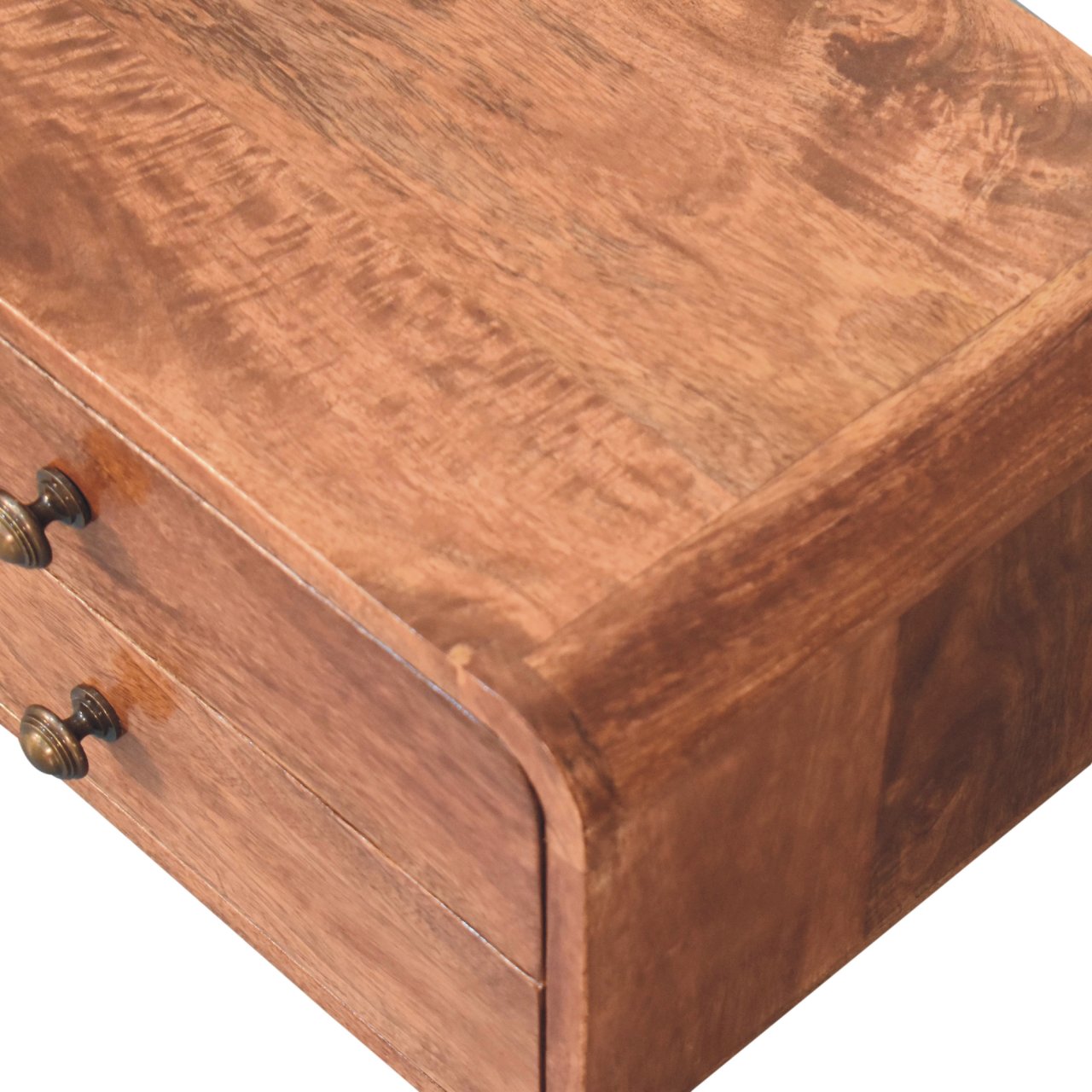 Honey Caramel 2-Drawer Floating Bedside Table | Wall-Mounted