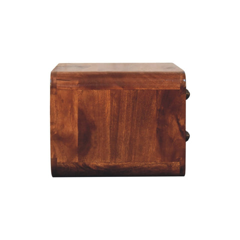 Honey Caramel 2-Drawer Floating Bedside Table | Wall-Mounted