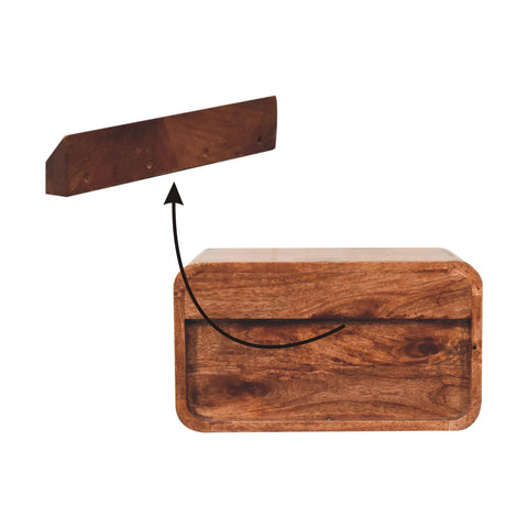 Honey Caramel 2-Drawer Floating Bedside Table | Wall-Mounted