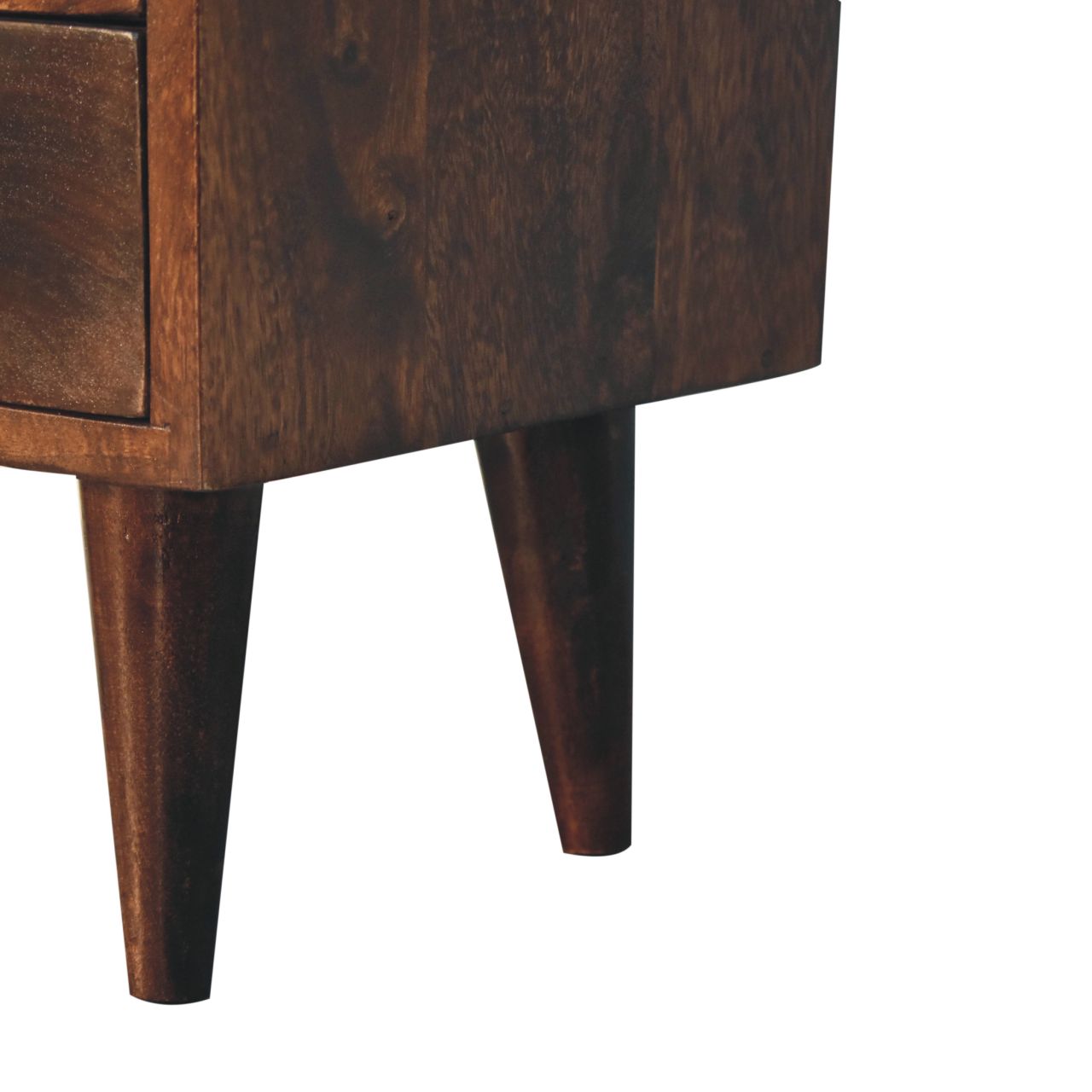 Mini Classic California Walnut Bedside Table | Brass Solid Mango Wood