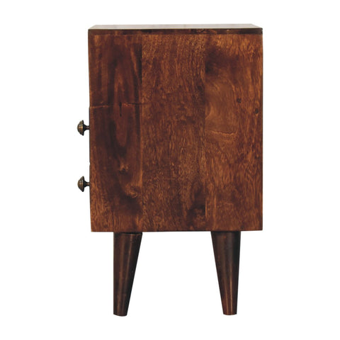 Mini Classic California Walnut Bedside Table | Brass Solid Mango Wood