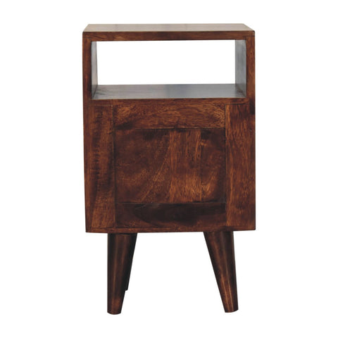 Mini Classic California Walnut Bedside Table | Brass Solid Mango Wood