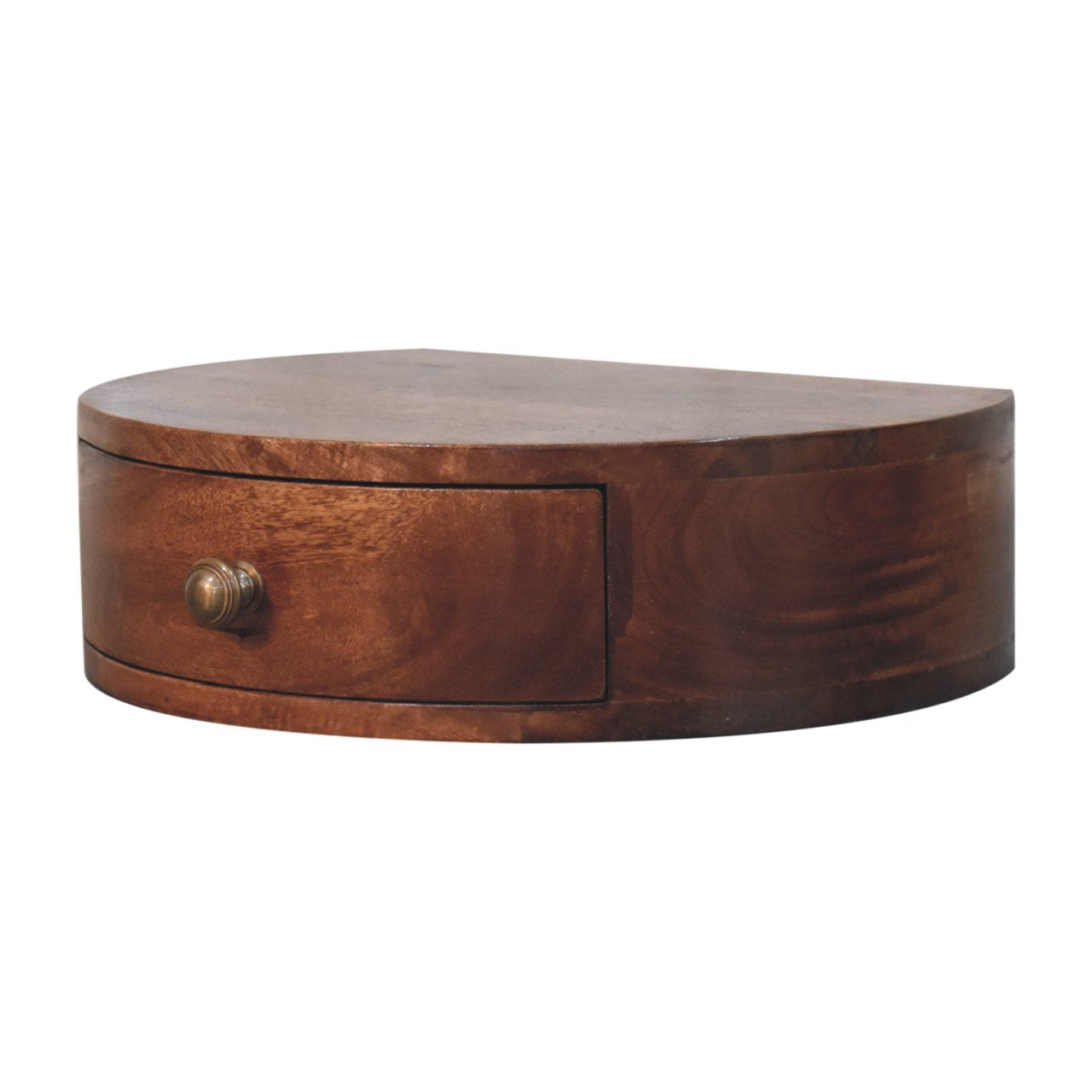 Honey Caramel Wall Mounted Rounded Bedside Table | Wall-Mounted