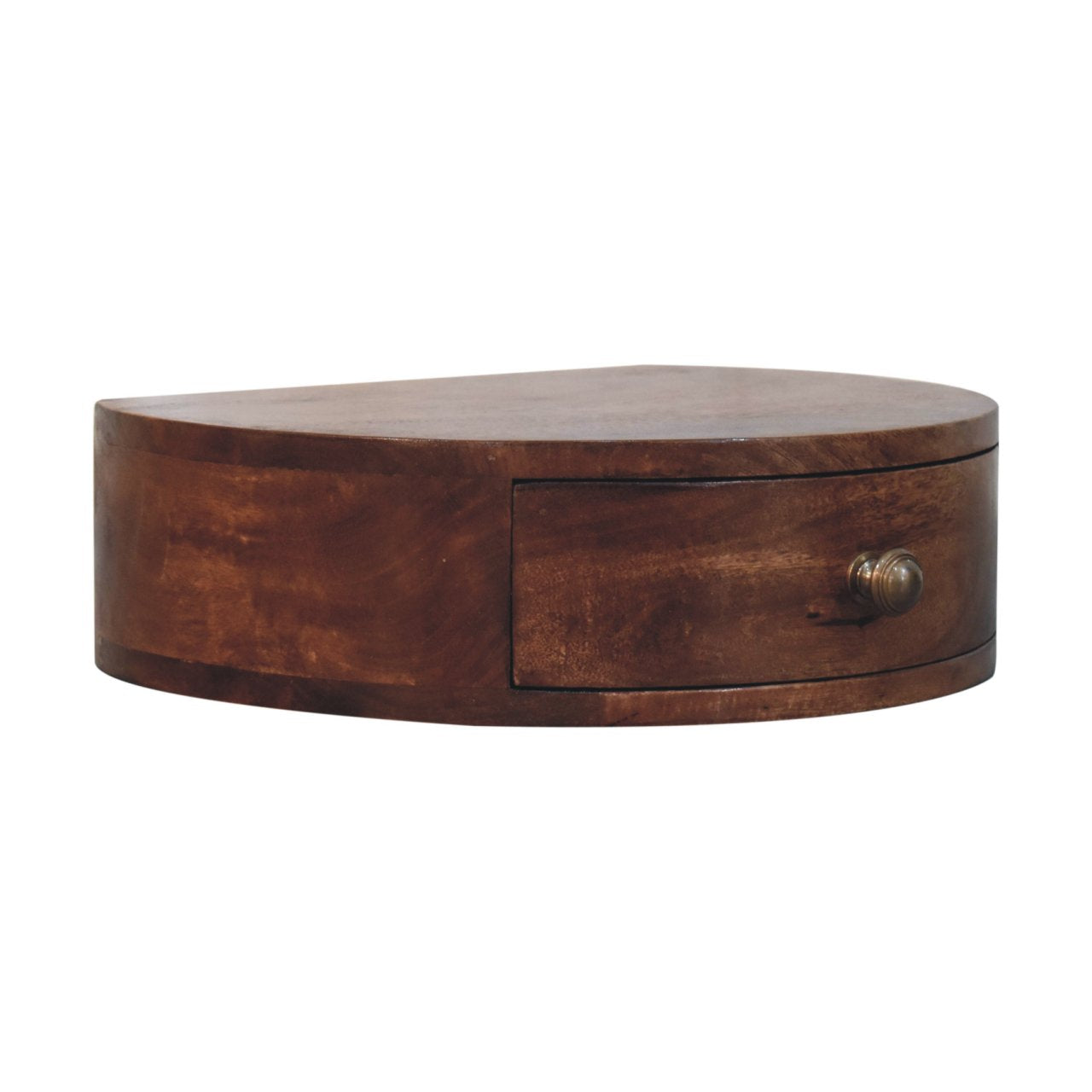 Honey Caramel Wall Mounted Rounded Bedside Table | Wall-Mounted