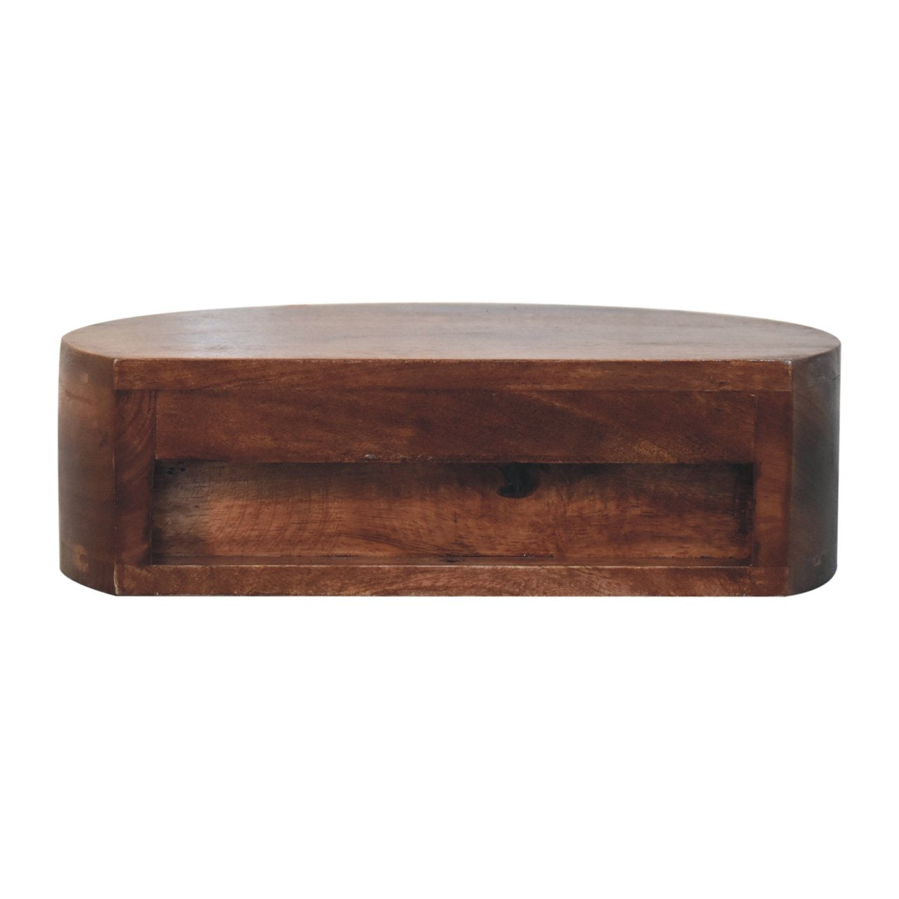 Honey Caramel Wall Mounted Rounded Bedside Table | Wall-Mounted