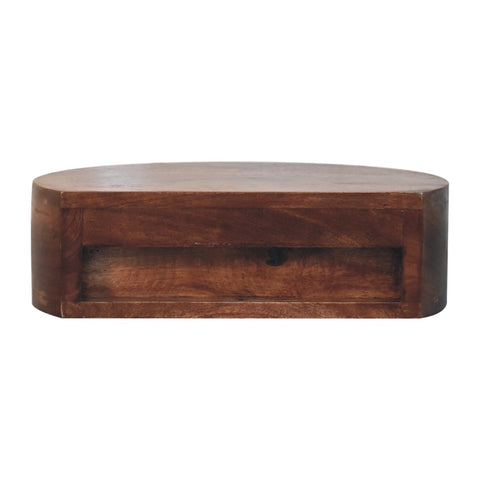 Honey Caramel Wall Mounted Rounded Bedside Table | Wall-Mounted