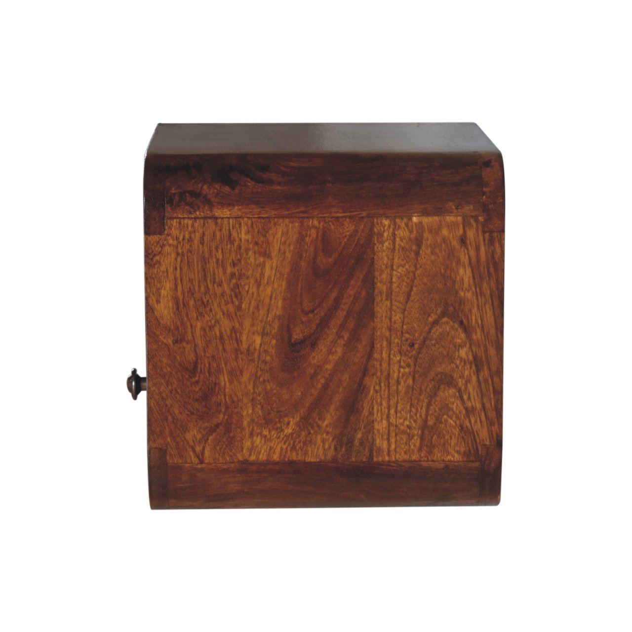 Extra Mini Wall Mounted Curved Chestnut Bedside with Open | Solid Mango Wood