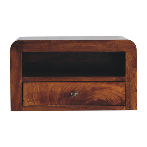Chunky Chestnut 1-Drawer Wall Mounted Chest of Drawers | Wall-Mounted