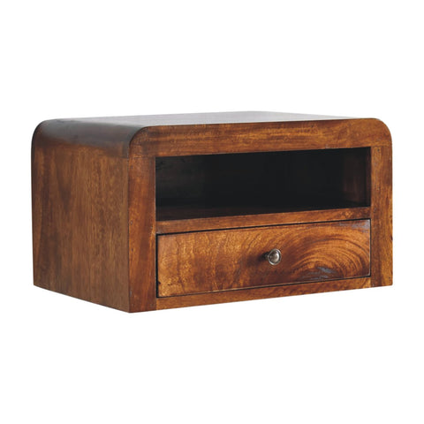 Chunky Chestnut 1-Drawer Wall Mounted Chest of Drawers | Wall-Mounted