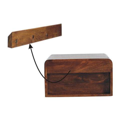 Chunky Chestnut 1-Drawer Wall Mounted Chest of Drawers | Wall-Mounted