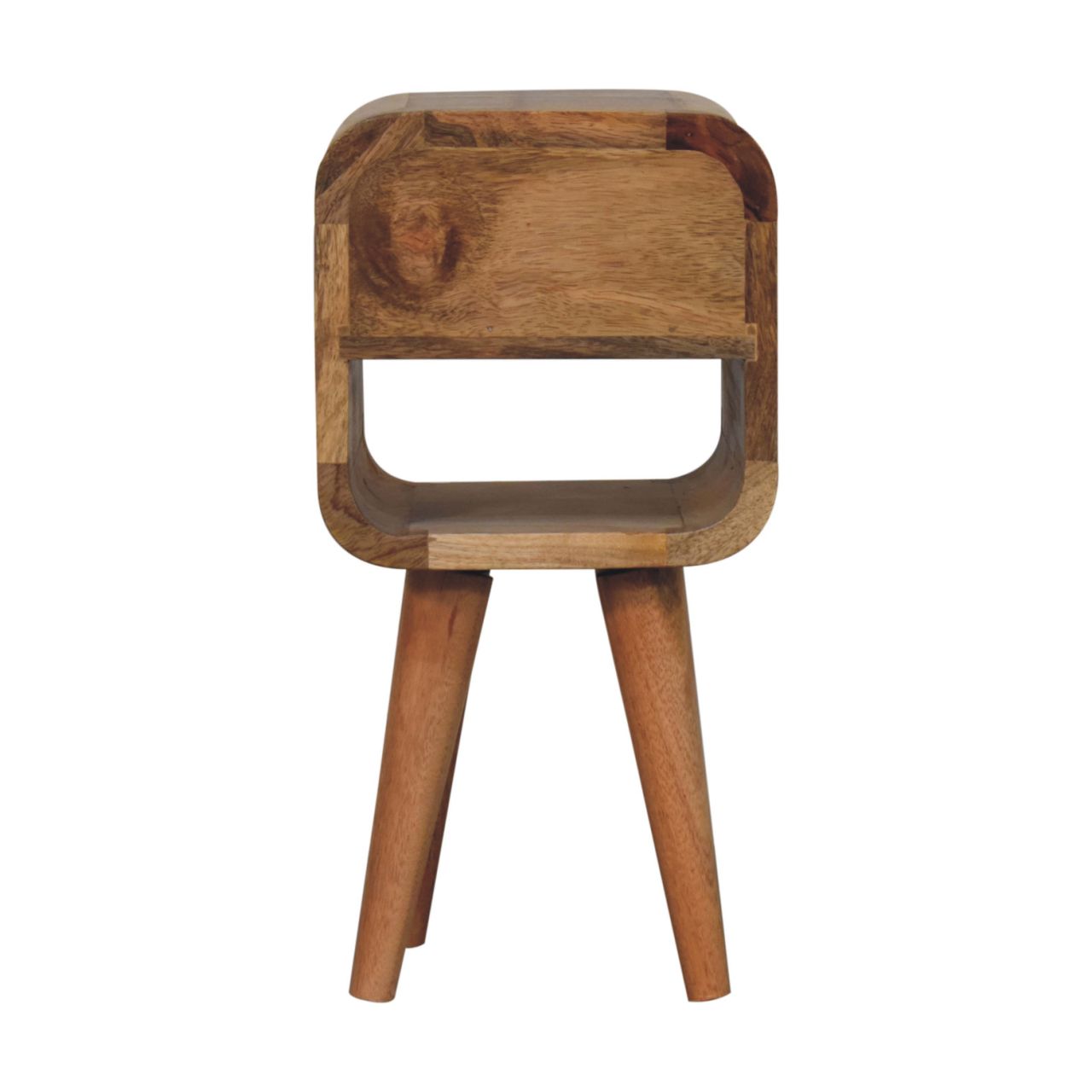 Extra Mini Oak-ish Curve Lower Bedside Table