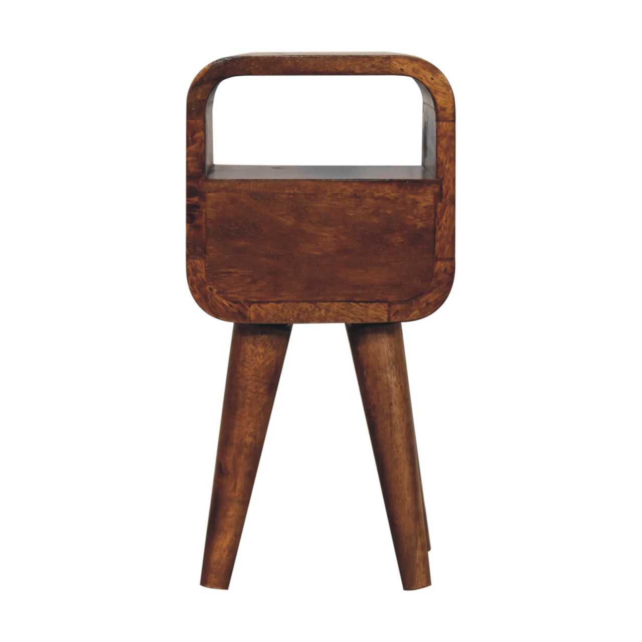 Extra Mini Chestnut Curve Open Slot Bedside Table