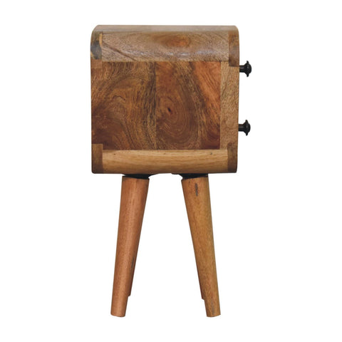Extra Mini Curved Oak-ish Bedside Table