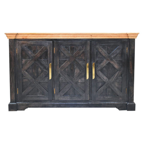 Regal Ash Black Rustic Sideboard Chest of Drawers