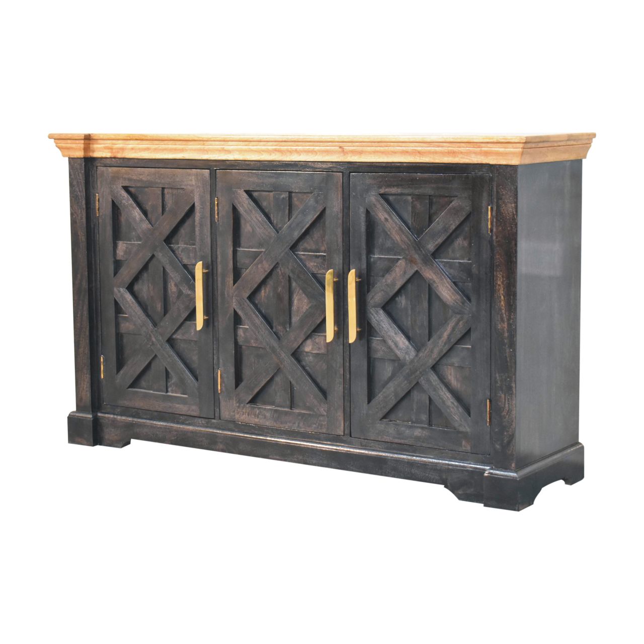 Regal Ash Black Rustic Sideboard Chest of Drawers