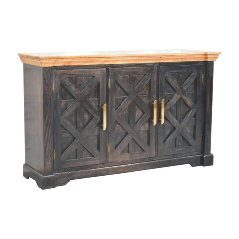 Regal Ash Black Rustic Sideboard Chest of Drawers