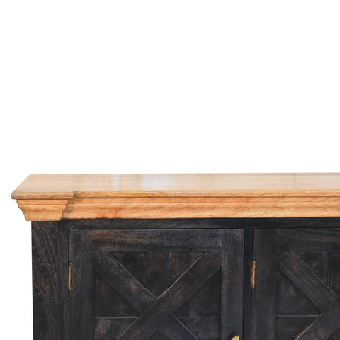 Regal Ash Black Rustic Sideboard Chest of Drawers