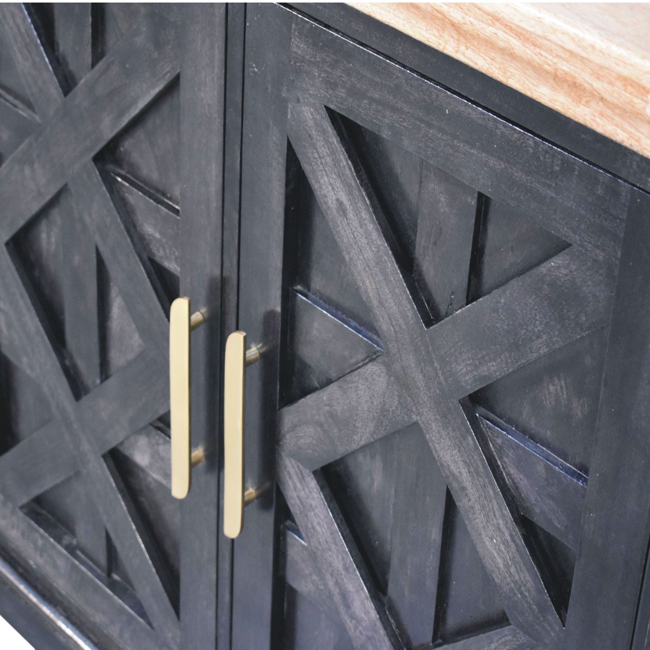 Regal Ash Black Rustic Sideboard Chest of Drawers
