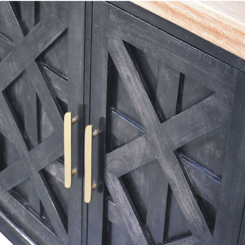 Regal Ash Black Rustic Sideboard Chest of Drawers