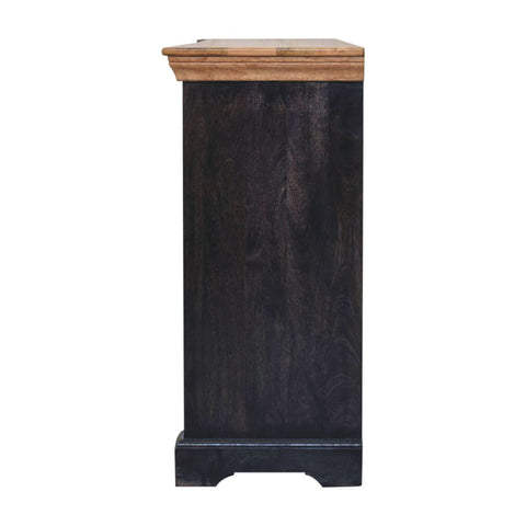 Regal Ash Black Rustic Sideboard Chest of Drawers