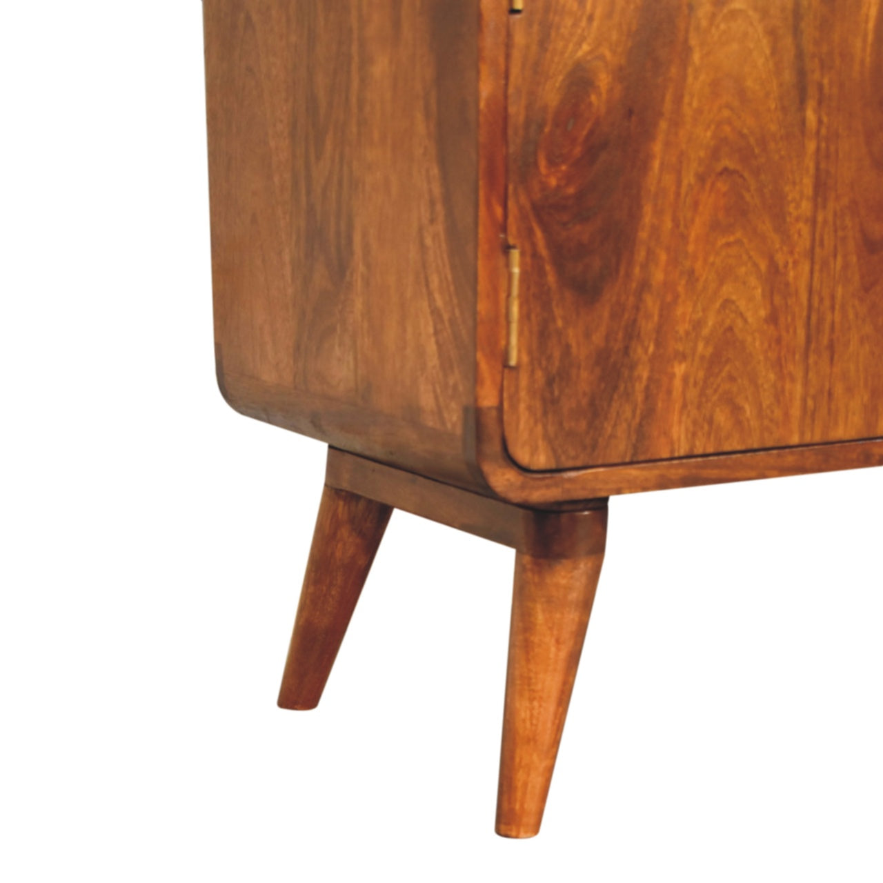 Curved Nordic Charm Chest of Drawers | Chestnut Solid Mango Wood