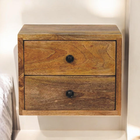 Solis 2-Drawer Oak-ish Wall Mounted Chest of Drawers | Wall-Mounted