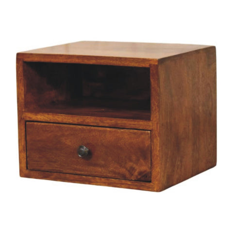 Solis 1-Drawer Chestnut Wall Mounted Chest of Drawers | Wall-Mounted