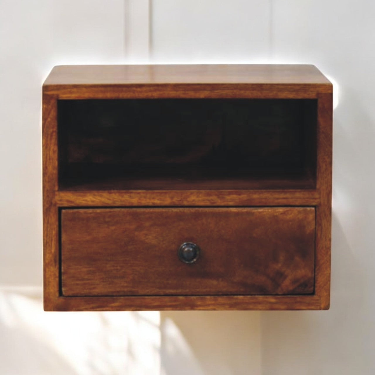 Solis 1-Drawer Chestnut Wall Mounted Chest of Drawers | Wall-Mounted